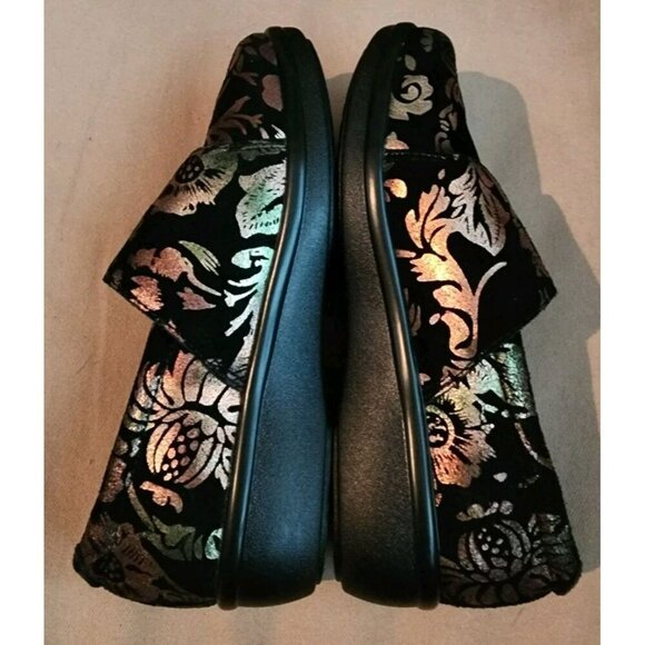 Alegria Lauryn Leather Metallic Floral Comfort Clogs LAU-557 Womens 36 US 6-6.5 - Picture 7 of 9